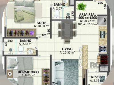 Apartamento à venda com 125m², 3 quartos, 1 suíte, 1 vaga no bairro Centro em Capão da Canoa - Foto 2