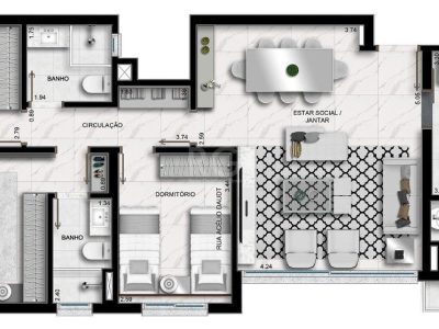 Apartamento à venda com 101m², 3 quartos, 1 suíte, 2 vagas no bairro Passo d'Areia em Porto Alegre - Foto 51