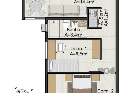 Apartamento à venda com 48m², 2 quartos no bairro Cidade Baixa em Porto Alegre - Foto 2