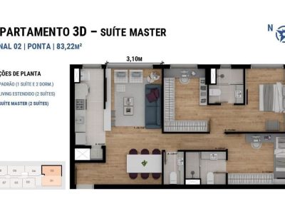 Apartamento à venda com 82m², 3 quartos, 1 suíte, 2 vagas no bairro Passo d'Areia em Porto Alegre - Foto 10